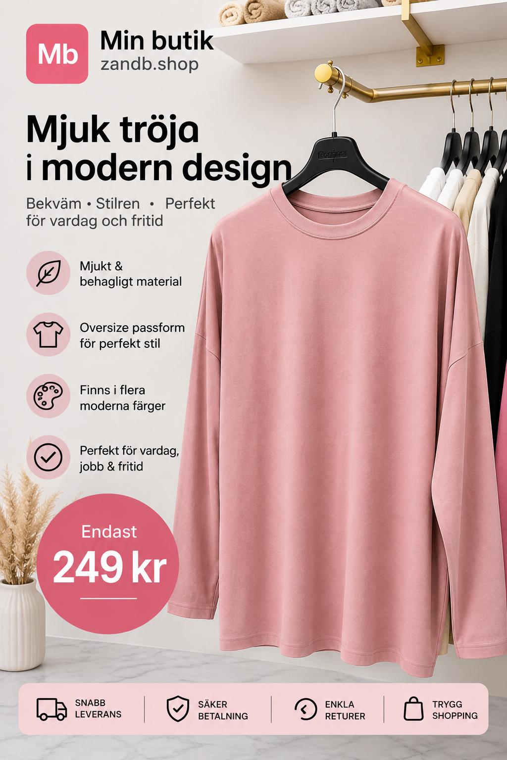 Modest T-shirt – Oversized & Bekväm